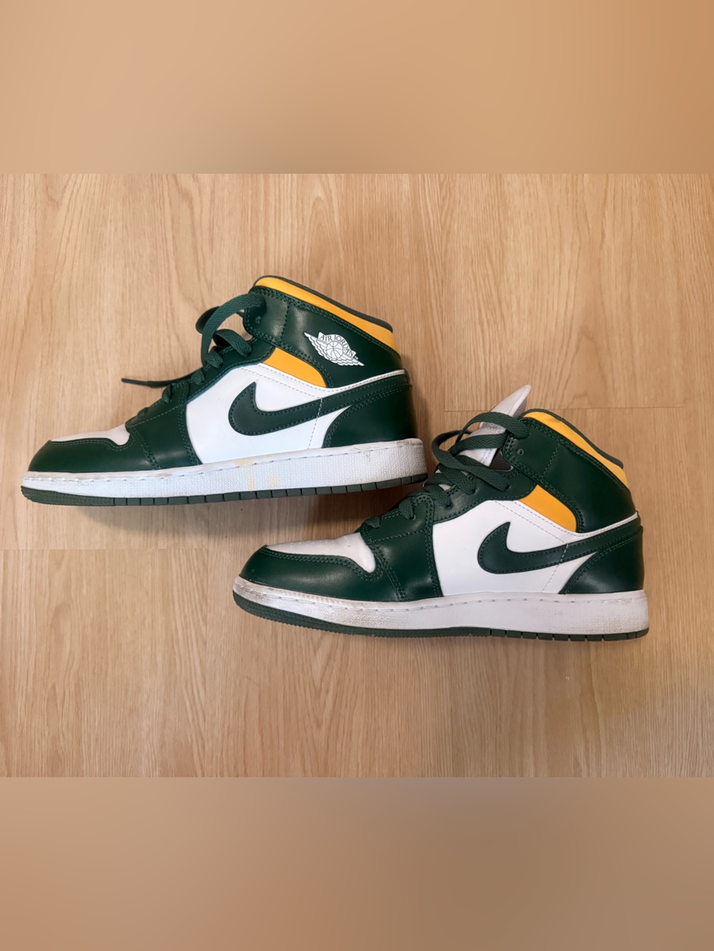 Jordan Mid-Top Sneakers in Green, White & Yellow